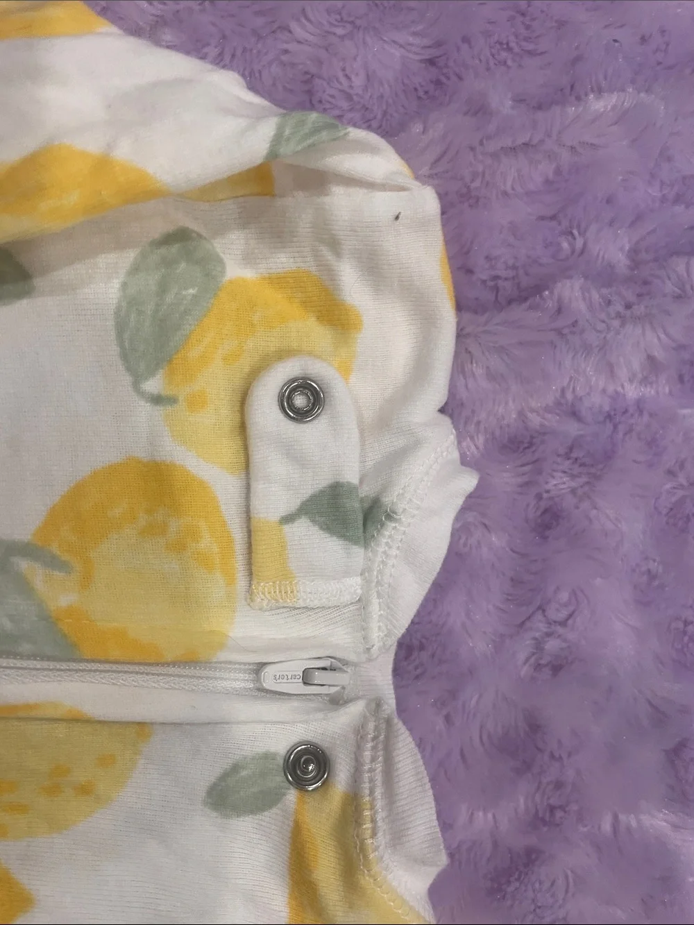 Carter's Yellow Lemon & Sage Green Daisy Footed One-Pieces (2)